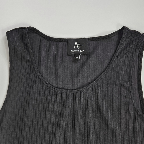 ARIANNE ELMY Ribbed Tank Top Cutout Insert Mesh Panel Women’s XS - Picture 4 of 8